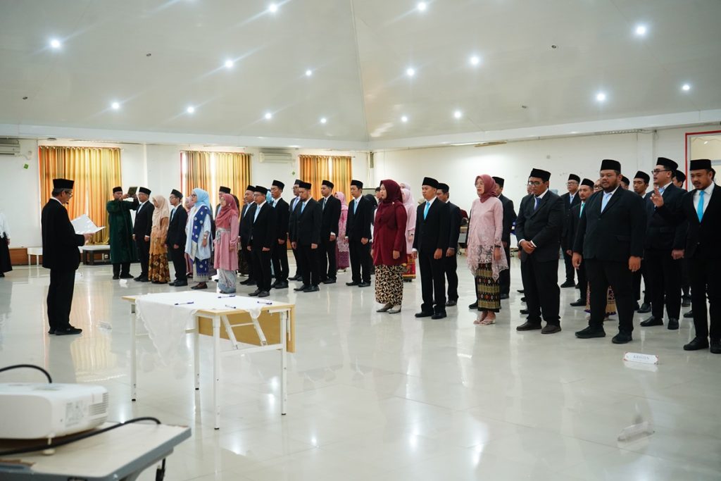 Prosesi pelantikan pejabat ITERA periode 2026-2030
